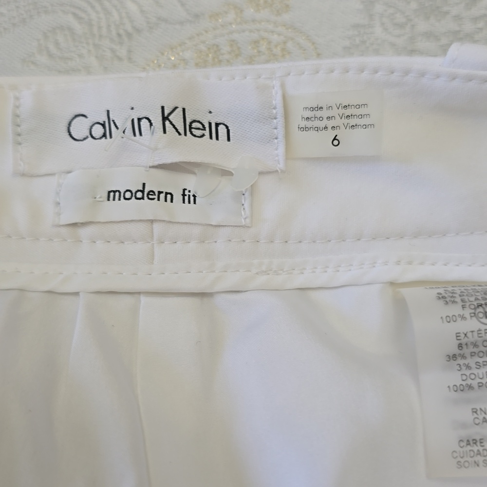 Calvin Klein White Women's Dress Pants Like New Condition - Picture 5 of 6